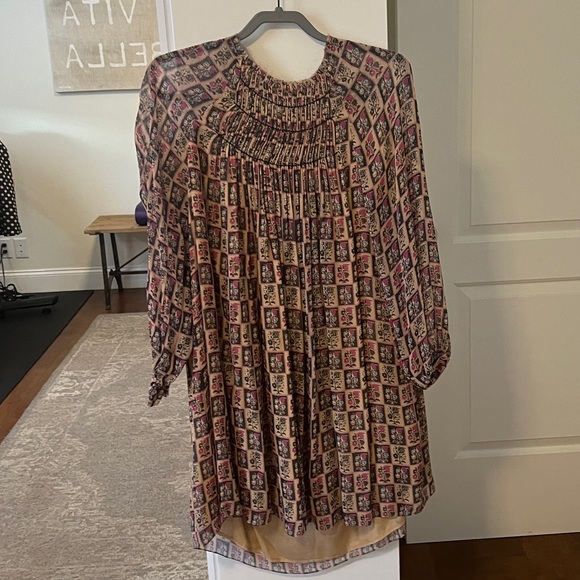 ANTHROPOLOGIE Tanvi Kedia Long Sleeve Taliyah Abstract Shift Dress - Picture 2 of 4